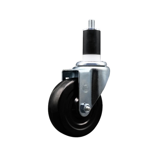 4'' SS Soft Rubber Wheel Swivel 1-1/2'' Expanding Stem Caster